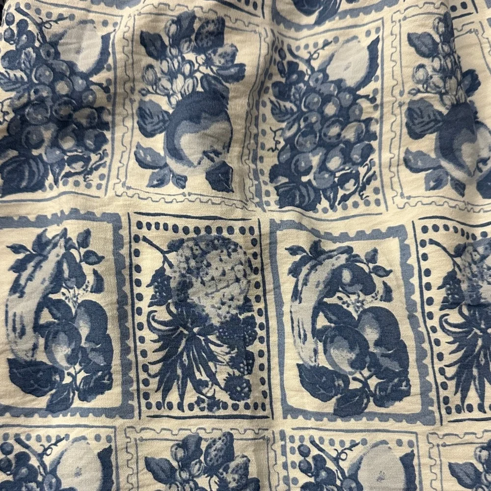 Abercrombie & Fitch White & Blue Mediterranean Stamp Patterned Cami Maxi Dress